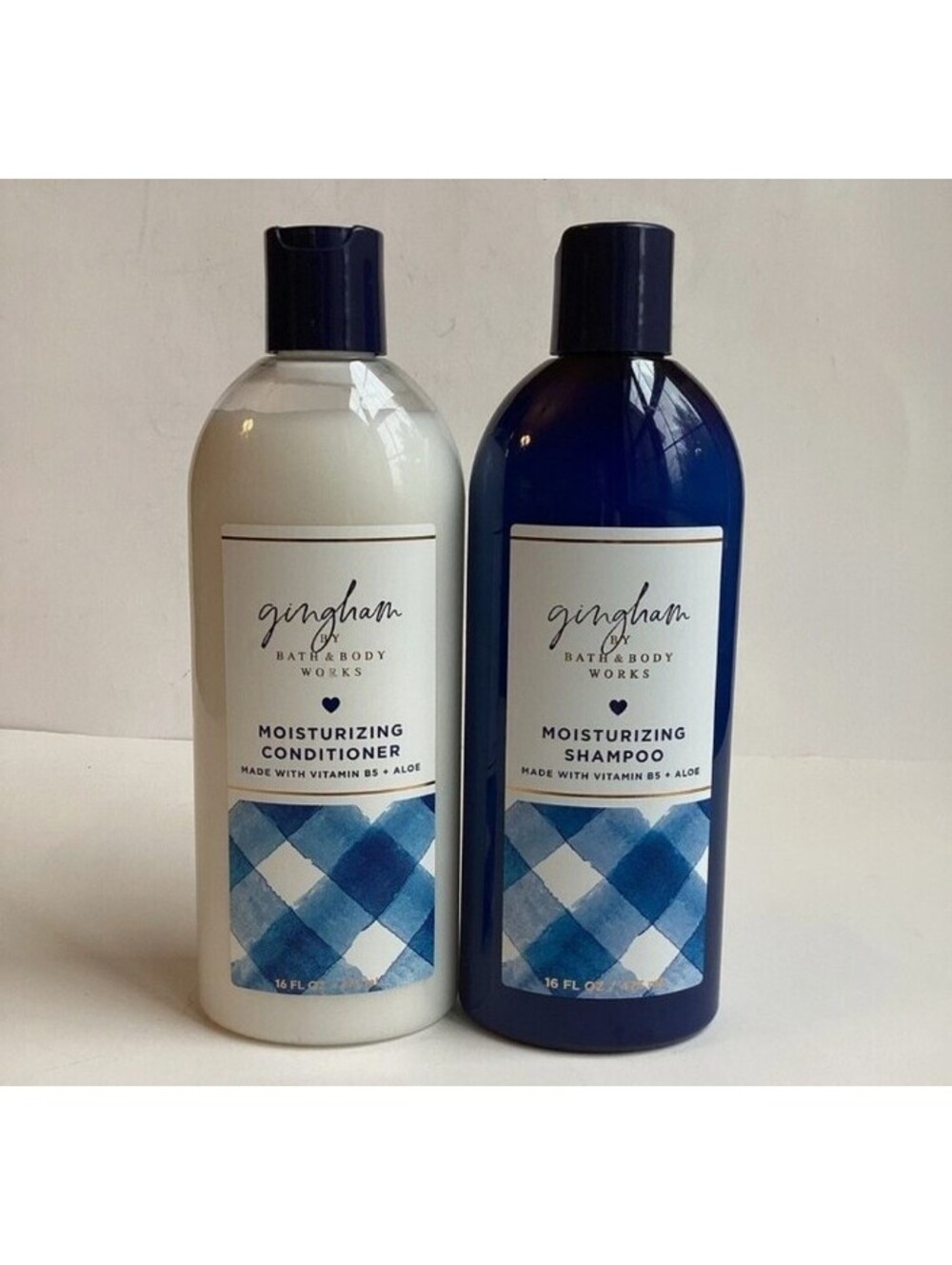 Bath & Body Works Gingham Shampoo and Conditioner Full-size Bottle Set--NEW!